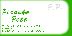 piroska pete business card
